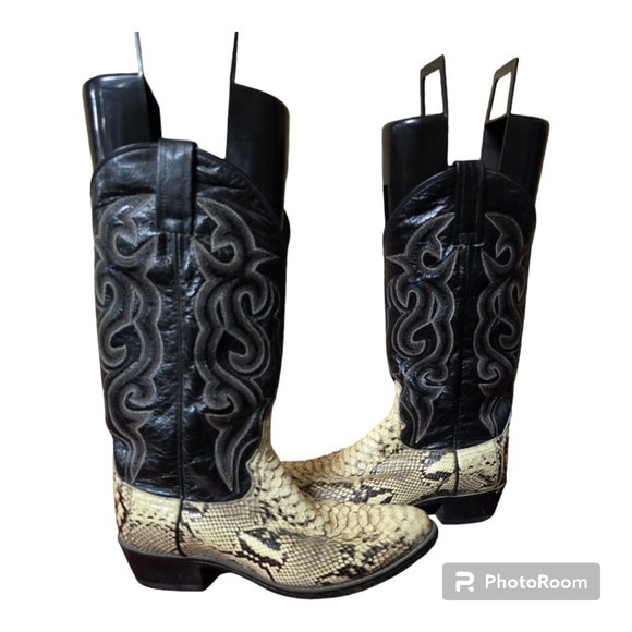 Men's Vintage Dan Post Python Cowboy Boots - Picture 4 of 6